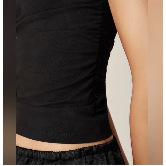 J Crew Stretch Cotton Blend Off Shoulder Top XS Black NWT CN171 J.Crew Shirt - Picture 3 of 5